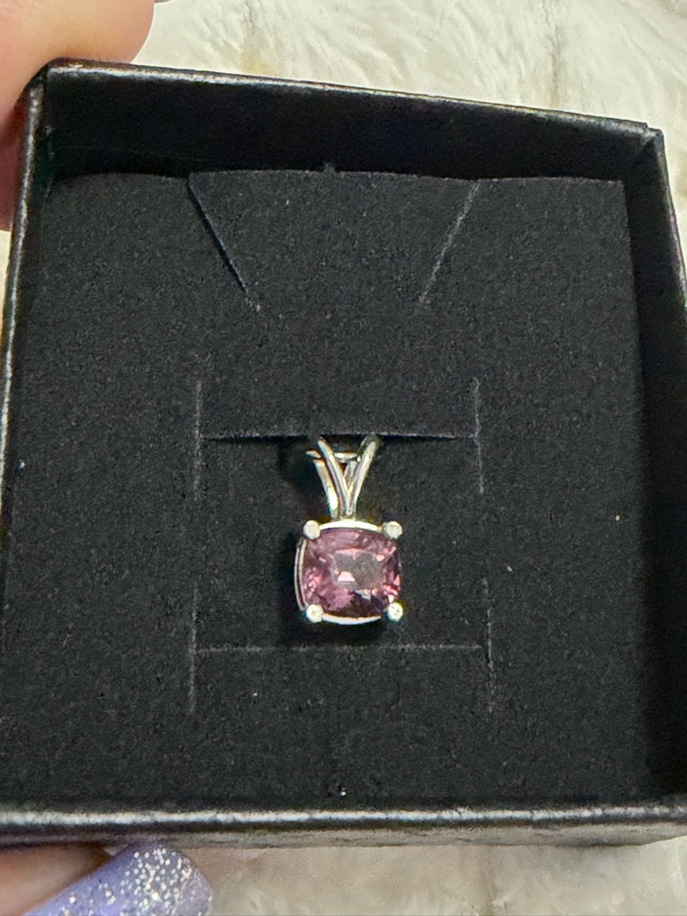 Pink Spinel Natural Mined Stone Pendant 925